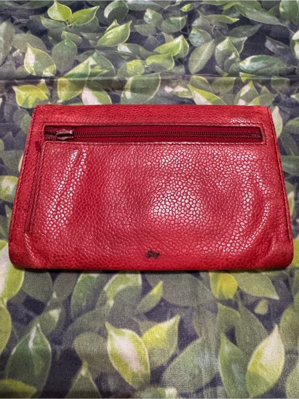 CHANEL Red Quilted Caviar Leather Coin Purse Wallet with CC Logo